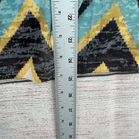 Jess & Jane Jeweled Geometric Print Blouse Womens Small Blue Purple Made USA NEW - Picture 8 of 8